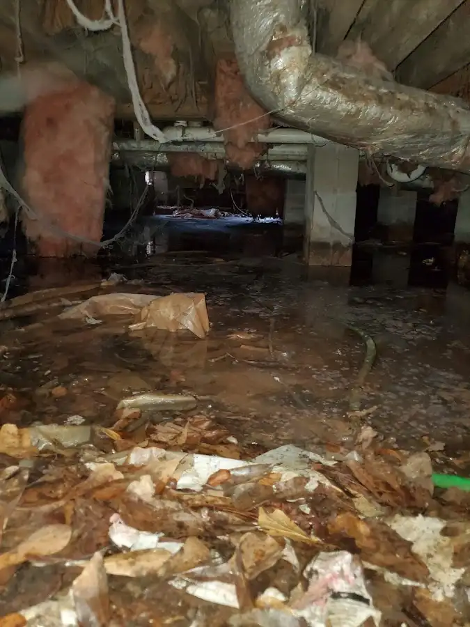 Crawl space flood assessment for Commercial Water Damage Restoration in Turpin Hills